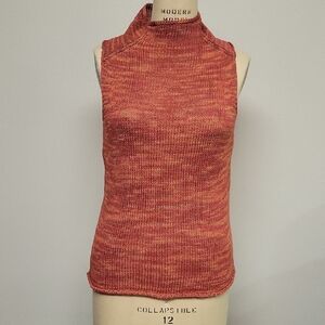 Banana Republic Cowl Neck Sleeveless Sweater - Orange Blend, Size M